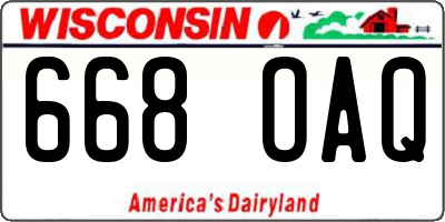 WI license plate 668OAQ