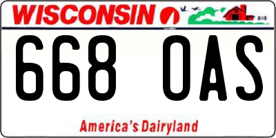 WI license plate 668OAS