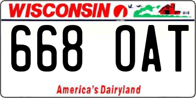 WI license plate 668OAT