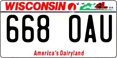 WI license plate 668OAU