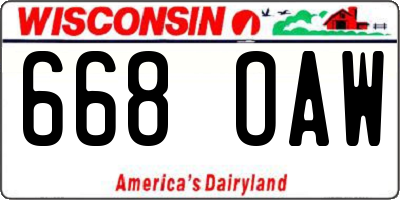 WI license plate 668OAW
