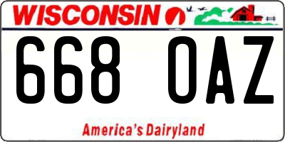 WI license plate 668OAZ