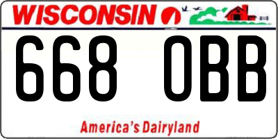 WI license plate 668OBB