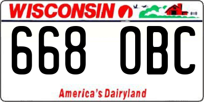 WI license plate 668OBC