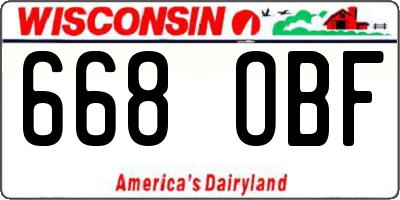 WI license plate 668OBF