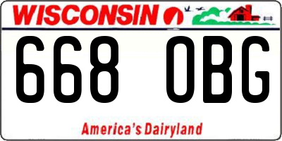 WI license plate 668OBG