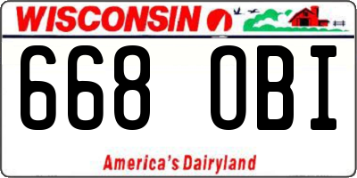 WI license plate 668OBI