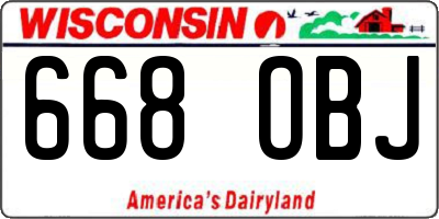 WI license plate 668OBJ
