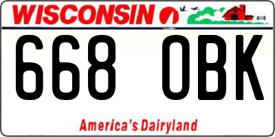 WI license plate 668OBK
