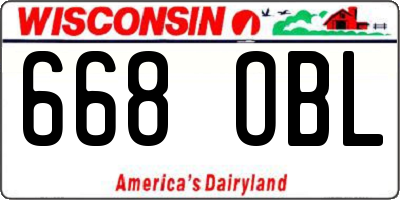 WI license plate 668OBL
