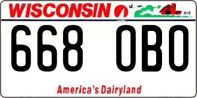WI license plate 668OBO