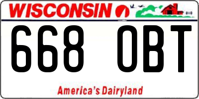 WI license plate 668OBT
