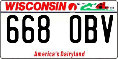 WI license plate 668OBV