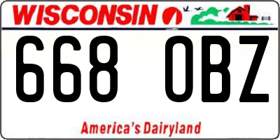 WI license plate 668OBZ