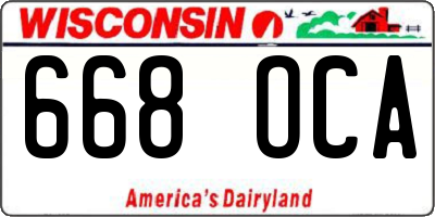 WI license plate 668OCA