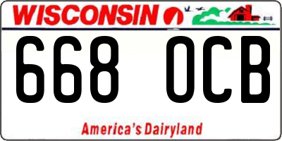 WI license plate 668OCB