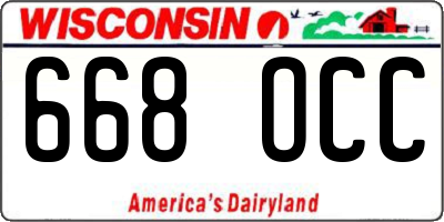 WI license plate 668OCC