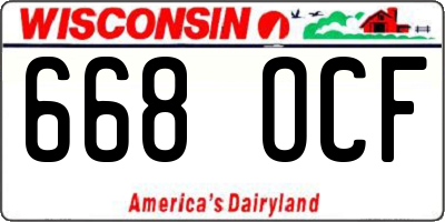 WI license plate 668OCF