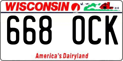 WI license plate 668OCK