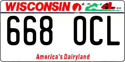 WI license plate 668OCL