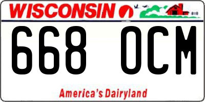 WI license plate 668OCM