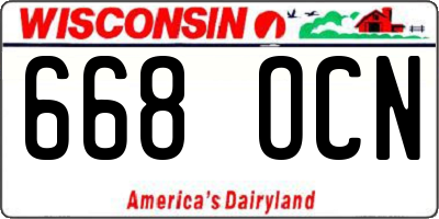 WI license plate 668OCN