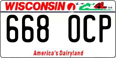 WI license plate 668OCP