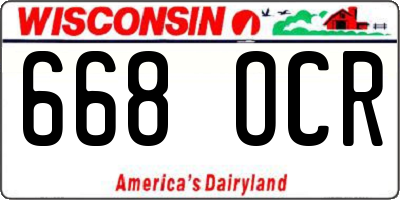 WI license plate 668OCR