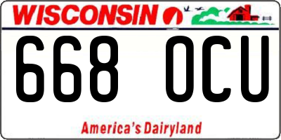 WI license plate 668OCU