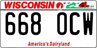 WI license plate 668OCW