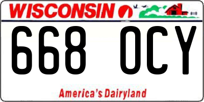 WI license plate 668OCY