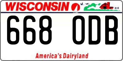 WI license plate 668ODB