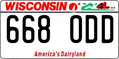 WI license plate 668ODD
