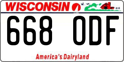 WI license plate 668ODF