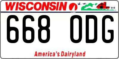 WI license plate 668ODG