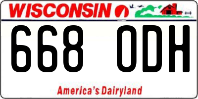 WI license plate 668ODH