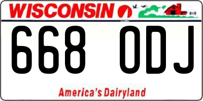 WI license plate 668ODJ