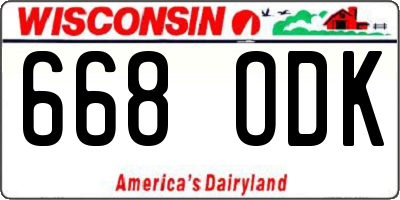 WI license plate 668ODK