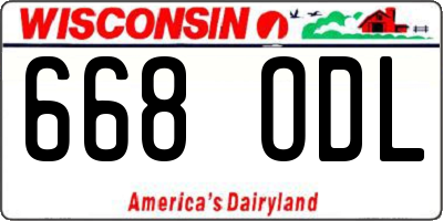 WI license plate 668ODL
