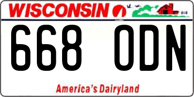 WI license plate 668ODN