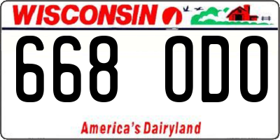 WI license plate 668ODO