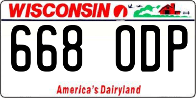 WI license plate 668ODP