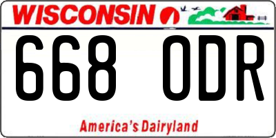 WI license plate 668ODR