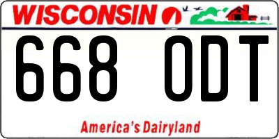 WI license plate 668ODT