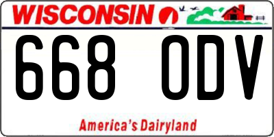 WI license plate 668ODV