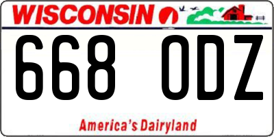 WI license plate 668ODZ