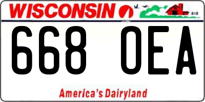 WI license plate 668OEA
