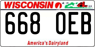 WI license plate 668OEB