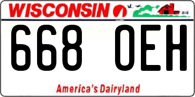 WI license plate 668OEH