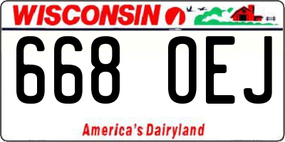 WI license plate 668OEJ